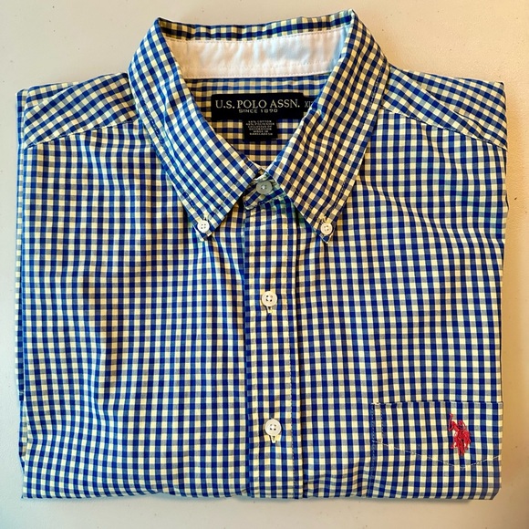 U.S. Polo Assn. Navy and White Checkered Shirt - Picture 13 of 13